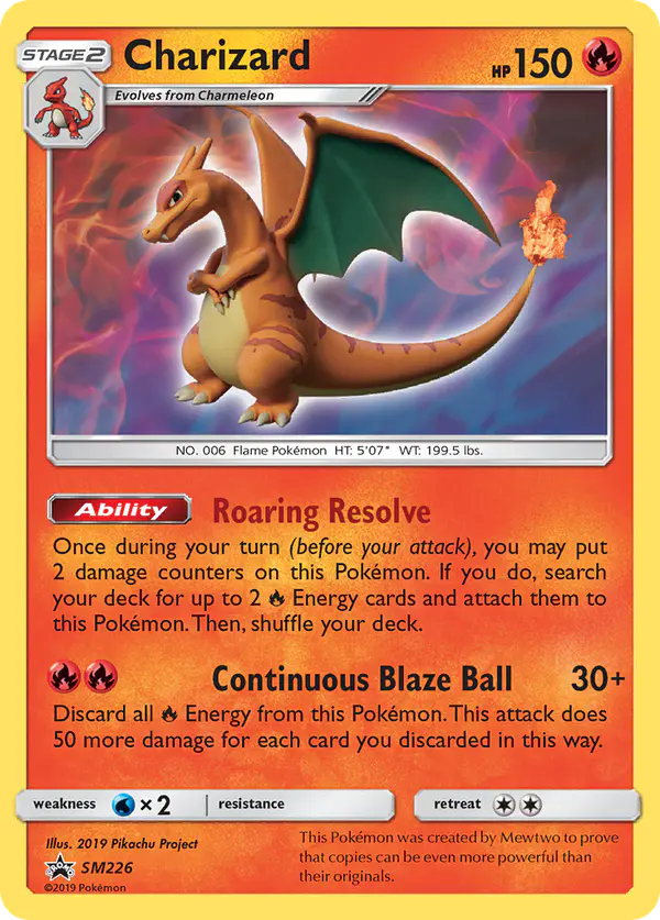 Carta Charizard SM226 de SM Black Star Promos