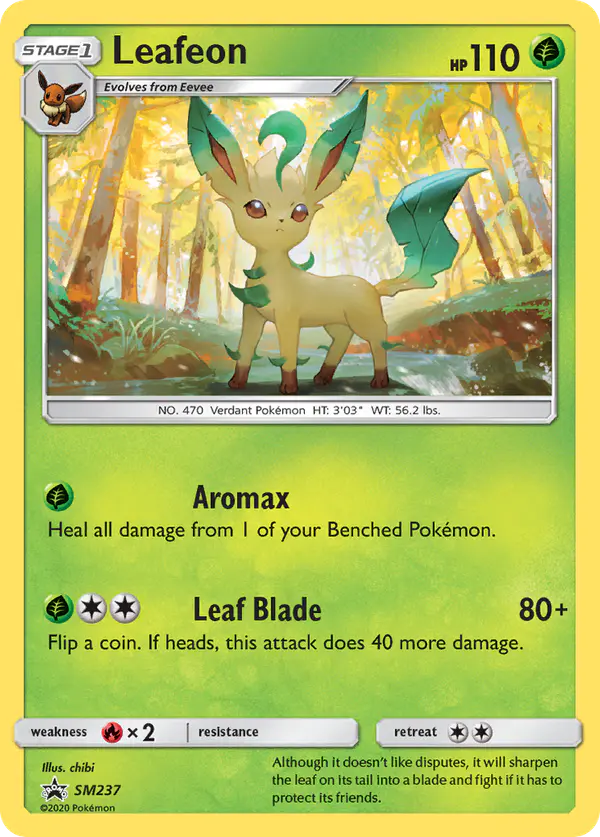 Carta Leafeon SM237 de SM Black Star Promos