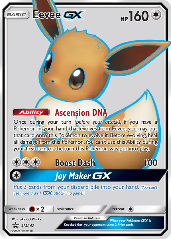 Carta Eevee GX SM242 de SM Black Star Promos