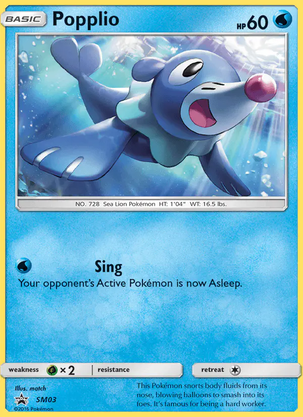 Carta Popplio SM03 de SM Black Star Promos
