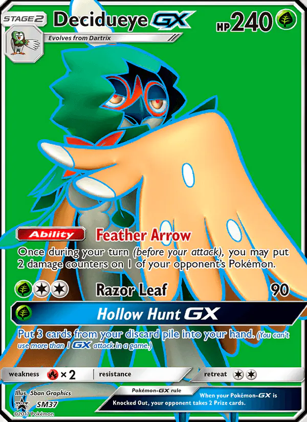 Carta Decidueye GX SM37 de SM Black Star Promos