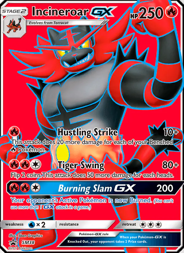 Carta Incineroar GX SM38 de SM Black Star Promos