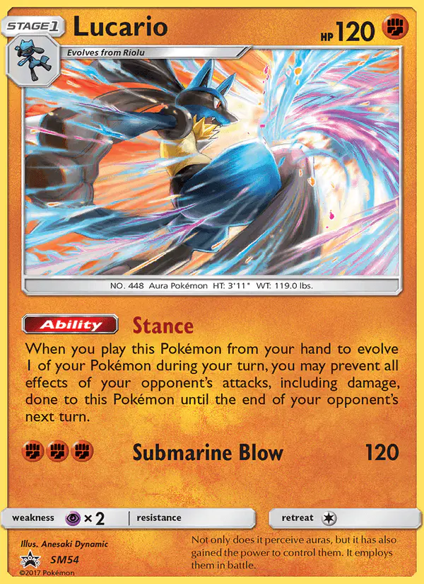 Carta Lucario SM54 de SM Black Star Promos
