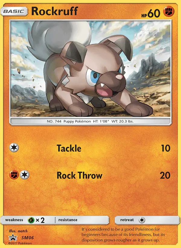 Carta Rockruff SM06 de SM Black Star Promos