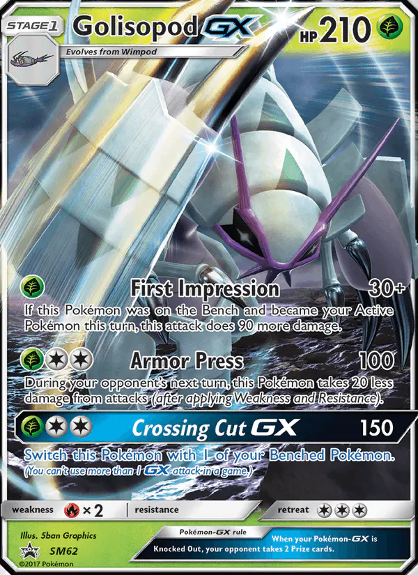 Carta Golisopod GX SM62 de SM Black Star Promos