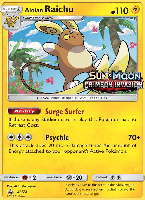 Carta Alolan Raichu SM72 de SM Black Star Promos