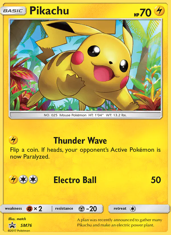 Carta Pikachu SM76 de SM Black Star Promos