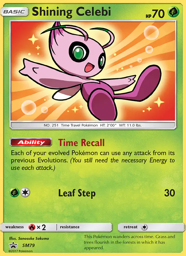 Carta Shining Celebi SM79 de SM Black Star Promos