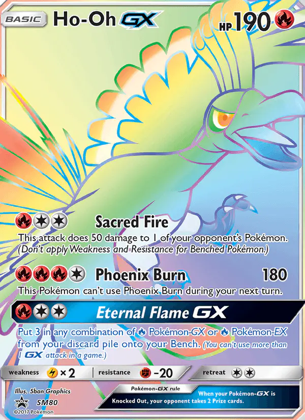Carta Ho-Oh GX SM80 de SM Black Star Promos