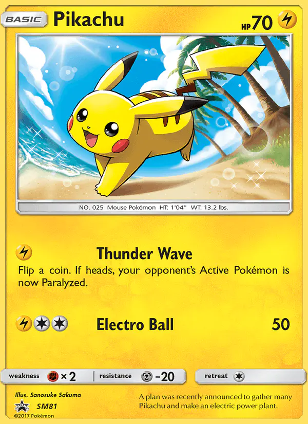 Carta Pikachu SM81 de SM Black Star Promos