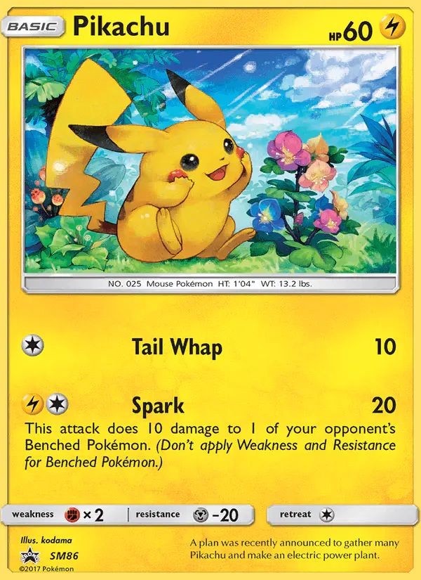 Carta Pikachu SM86 de SM Black Star Promos