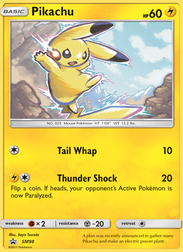 Carta Pikachu SM98 de SM Black Star Promos