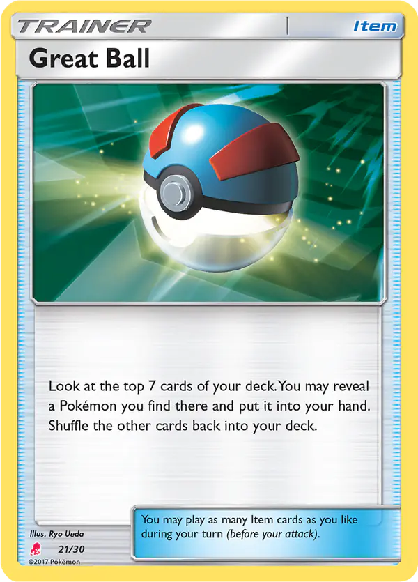 Carta Great Ball 21/30 de SM trainer Kit (Alolan Raichu)