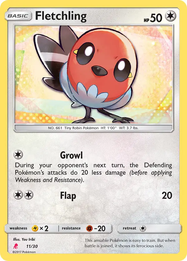 Carta Fletchling 11/30 de SM trainer Kit (Lycanroc)