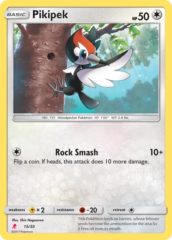 Carta Pikipek 15/30 de SM trainer Kit (Lycanroc)