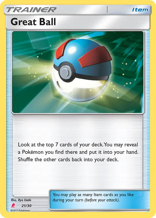 Carta Great Ball 21/30 de SM trainer Kit (Lycanroc)