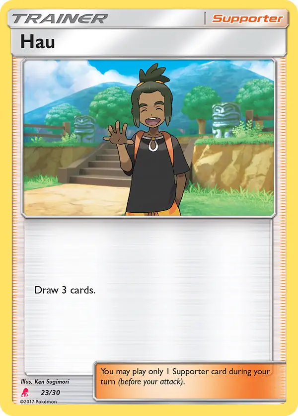 Carta Hau 23/30 de SM trainer Kit (Lycanroc)