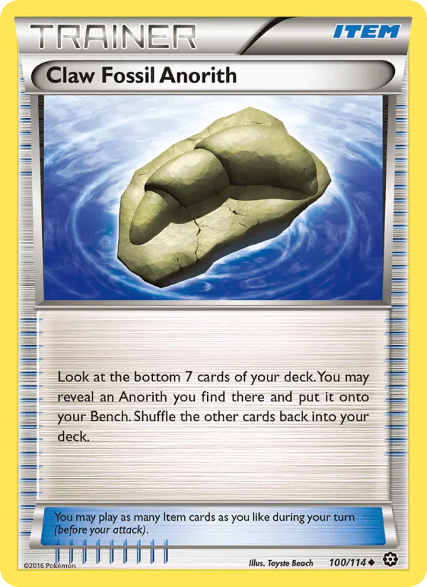 Carta Claw Fossil Anorith 100/114 de Steam Siege
