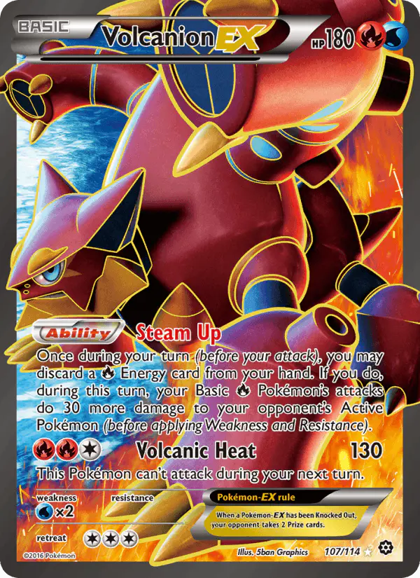 Carta Volcanion EX 107/114 de Steam Siege
