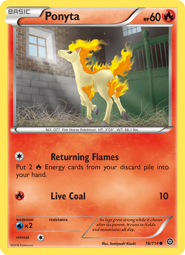Carta Ponyta 16/114 de Steam Siege