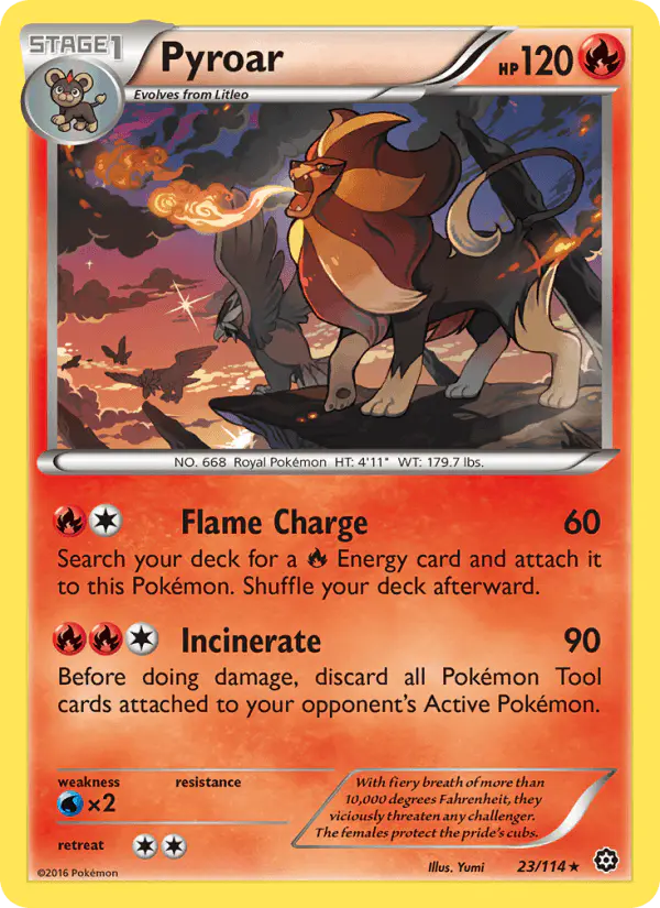 Carta Pyroar 23/114 de Steam Siege