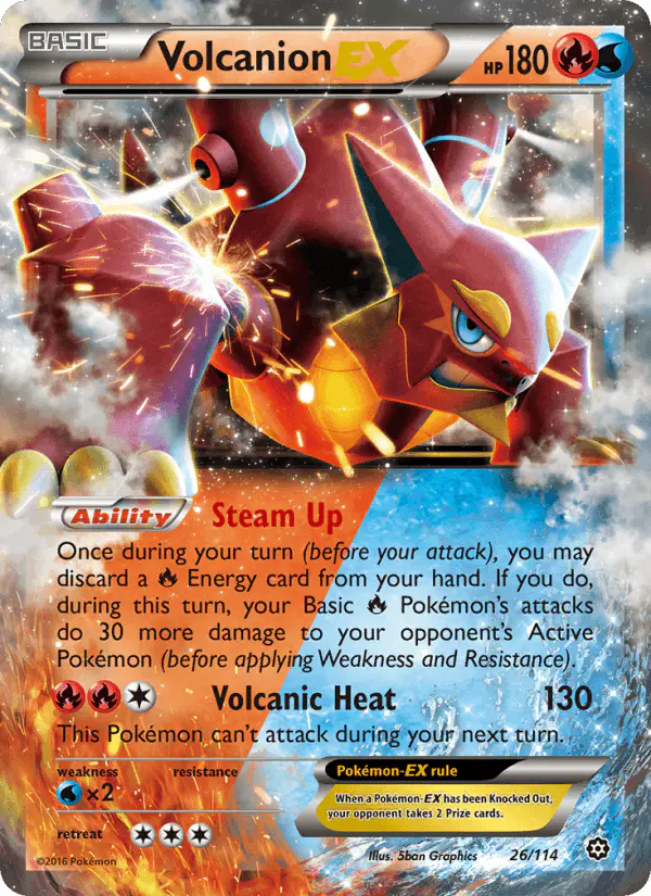 Carta Volcanion EX 26/114 de Steam Siege