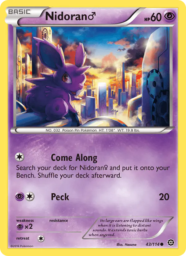 Carta Nidoran♂ 43/114 de Steam Siege
