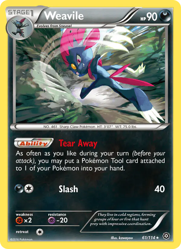 Carta Weavile 61/114 de Steam Siege