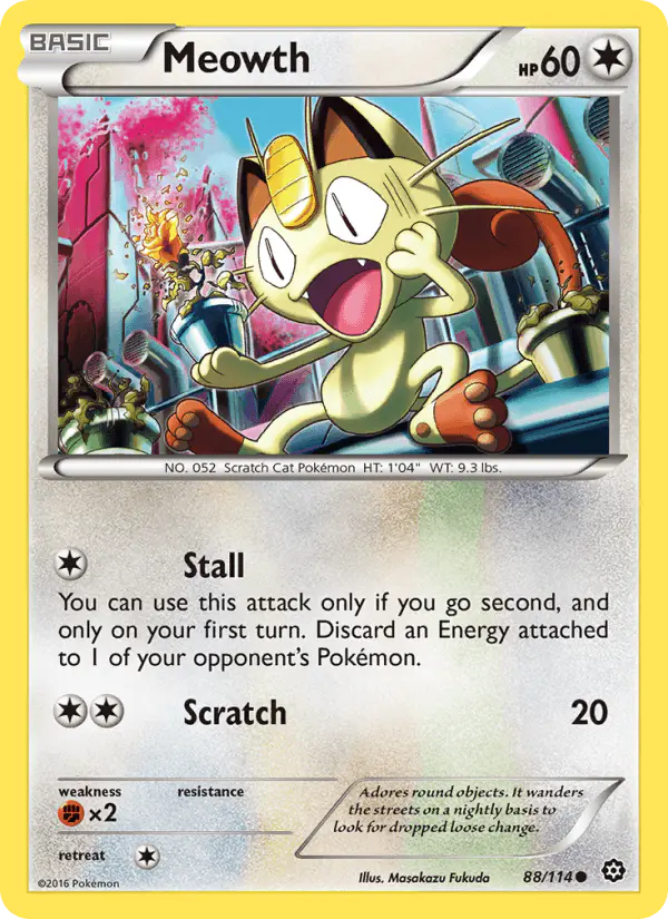 Carta Meowth 88/114 de Steam Siege