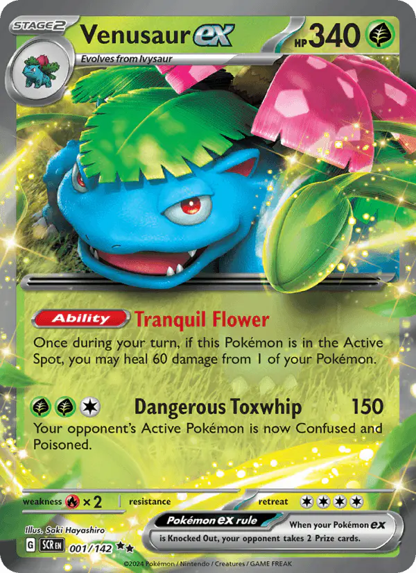 Carta Venusaur ex 001/142 de Stellar Crown