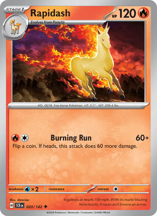 Carta Rapidash 020/142 de Stellar Crown