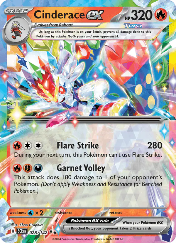 Carta Cinderace ex 028/142 de Stellar Crown