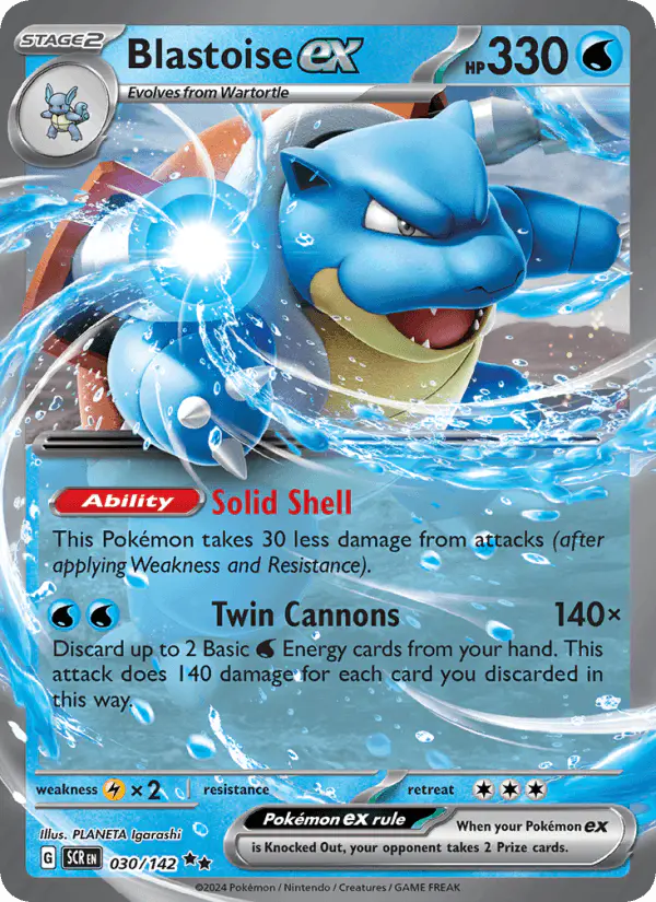 Carta Blastoise ex 030/142 de Stellar Crown