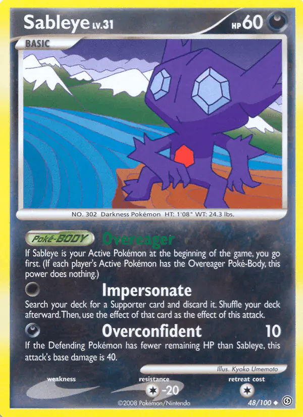 Carta Sableye 48/100 de Stormfront
