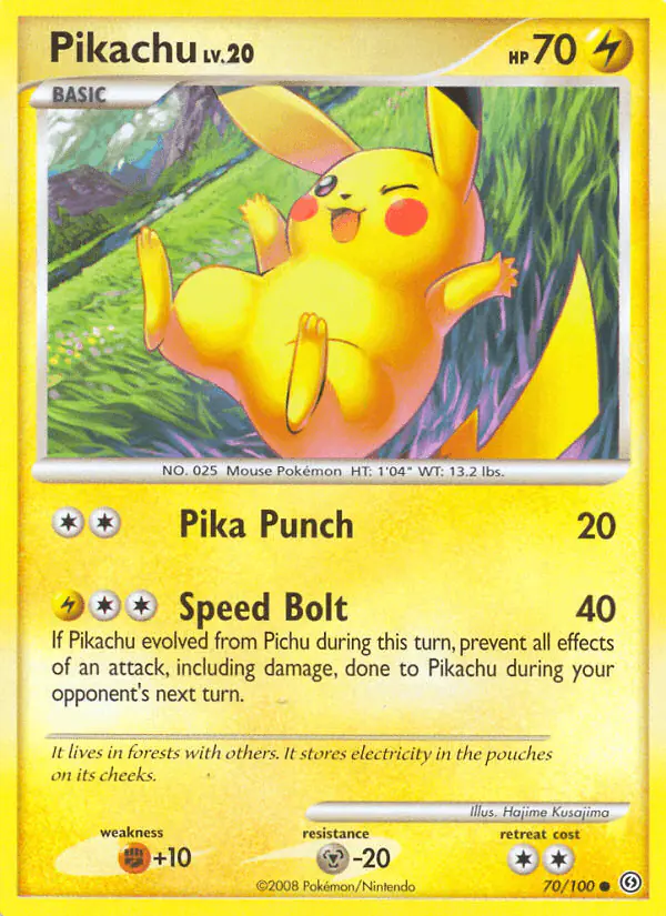 Carta Pikachu 70/100 de Stormfront