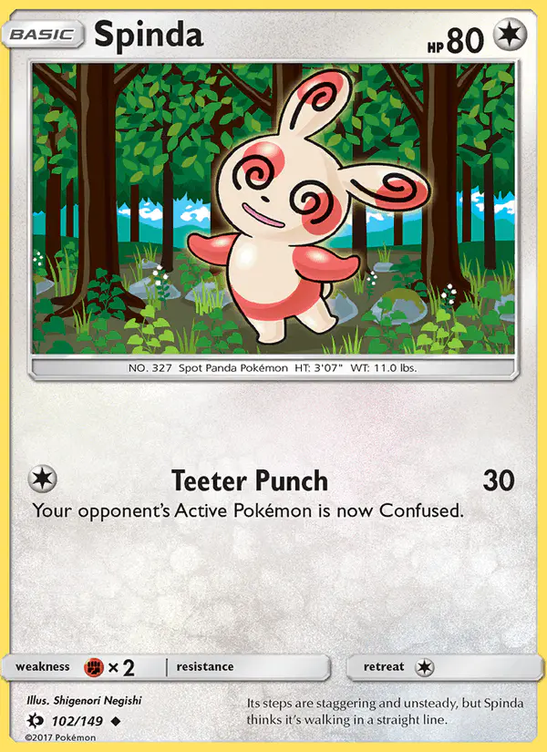 Carta Spinda 102/149 de Sun & Moon