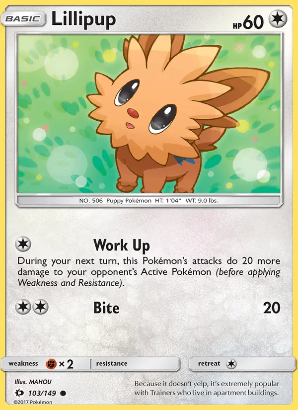 Carta Lillipup 103/149 de Sun & Moon