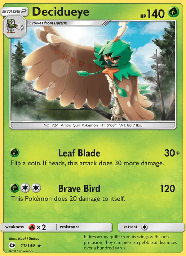 Carta Decidueye 11/149 de Sun & Moon