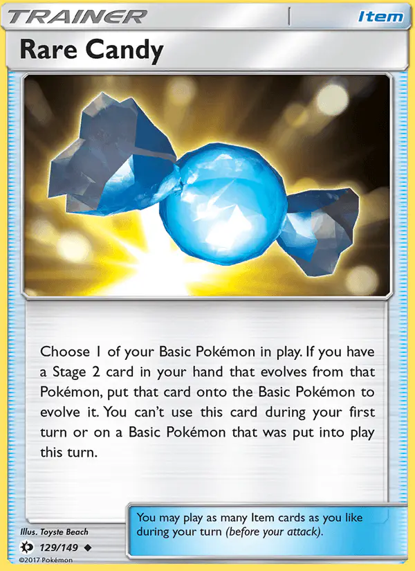 Carta Rare Candy 129/149 de Sun & Moon