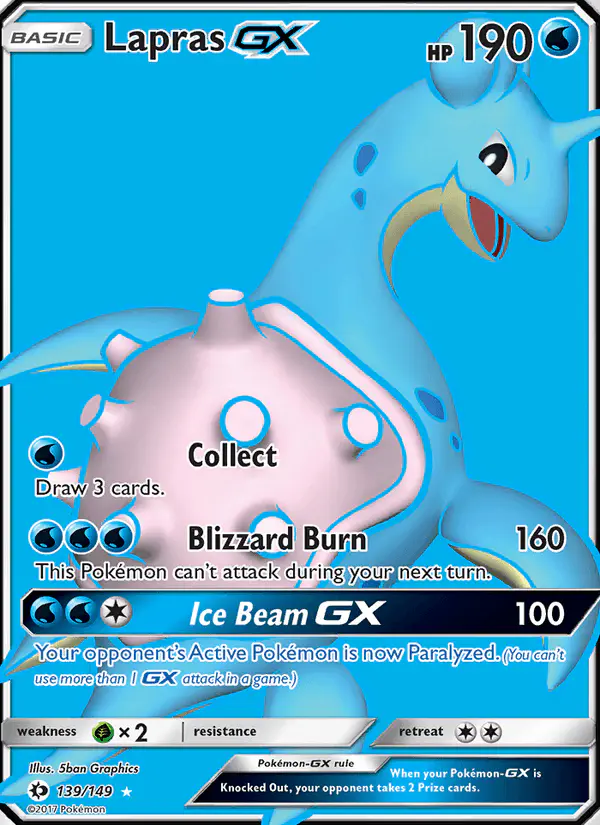 Carta Lapras GX 139/149 de Sun & Moon