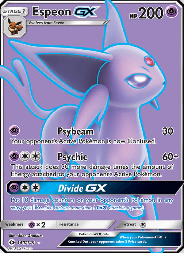 Carta Espeon GX 140/149 de Sun & Moon