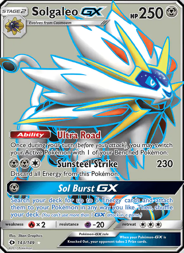Carta Solgaleo GX 143/149 de Sun & Moon