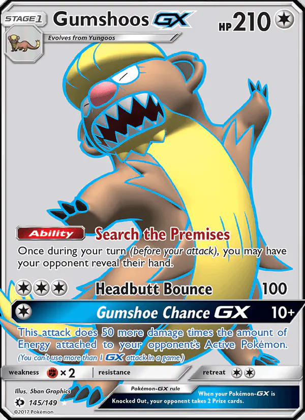 Carta Gumshoos GX 145/149 de Sun & Moon