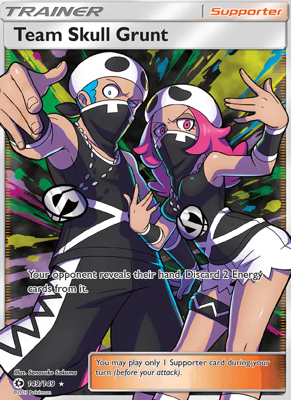 Carta Team Skull Grunt 149/149 de Sun & Moon