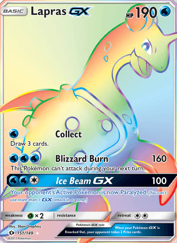 Carta Lapras GX 151/149 de Sun & Moon