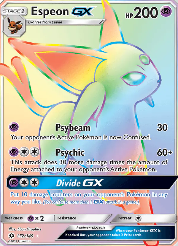 Carta Espeon GX 152/149 de Sun & Moon
