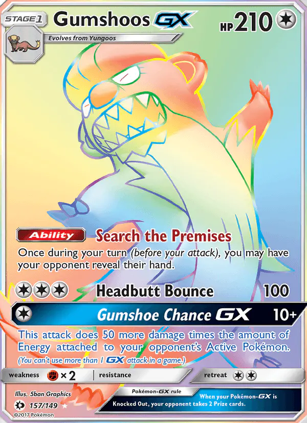 Carta Gumshoos GX 157/149 de Sun & Moon