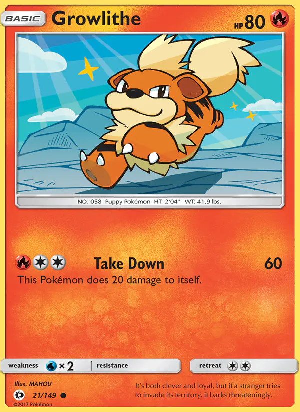 Carta Growlithe 21/149 de Sun & Moon