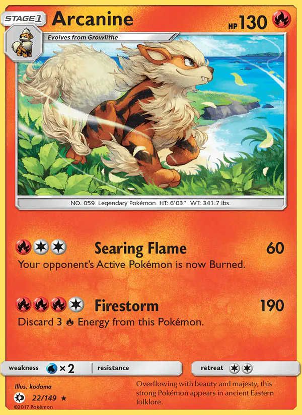 Carta Arcanine 22/149 de Sun & Moon