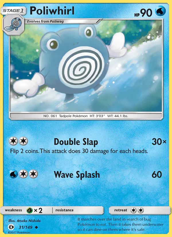 Carta Poliwhirl 31/149 de Sun & Moon